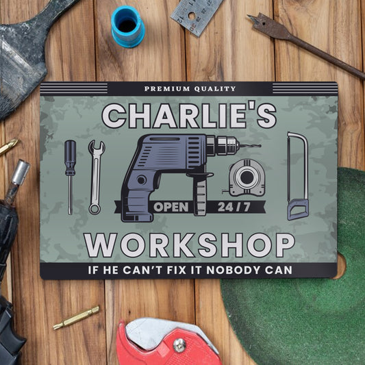 Personalised Workshop Metal Sign - MK&JD Gifts