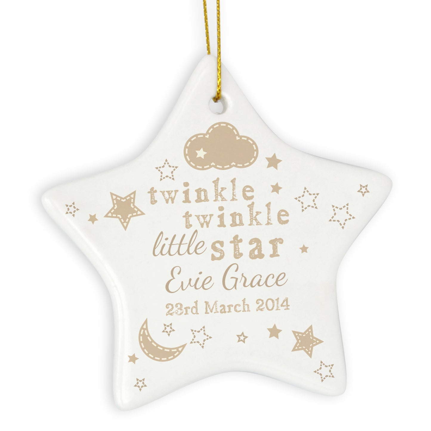 Personalised Twinkle Twinkle Ceramic Star Decoration - MK&JD Gifts