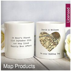 Personalised 1896 - 1904 Revised New Map Heart Mug - MK&JD Gifts