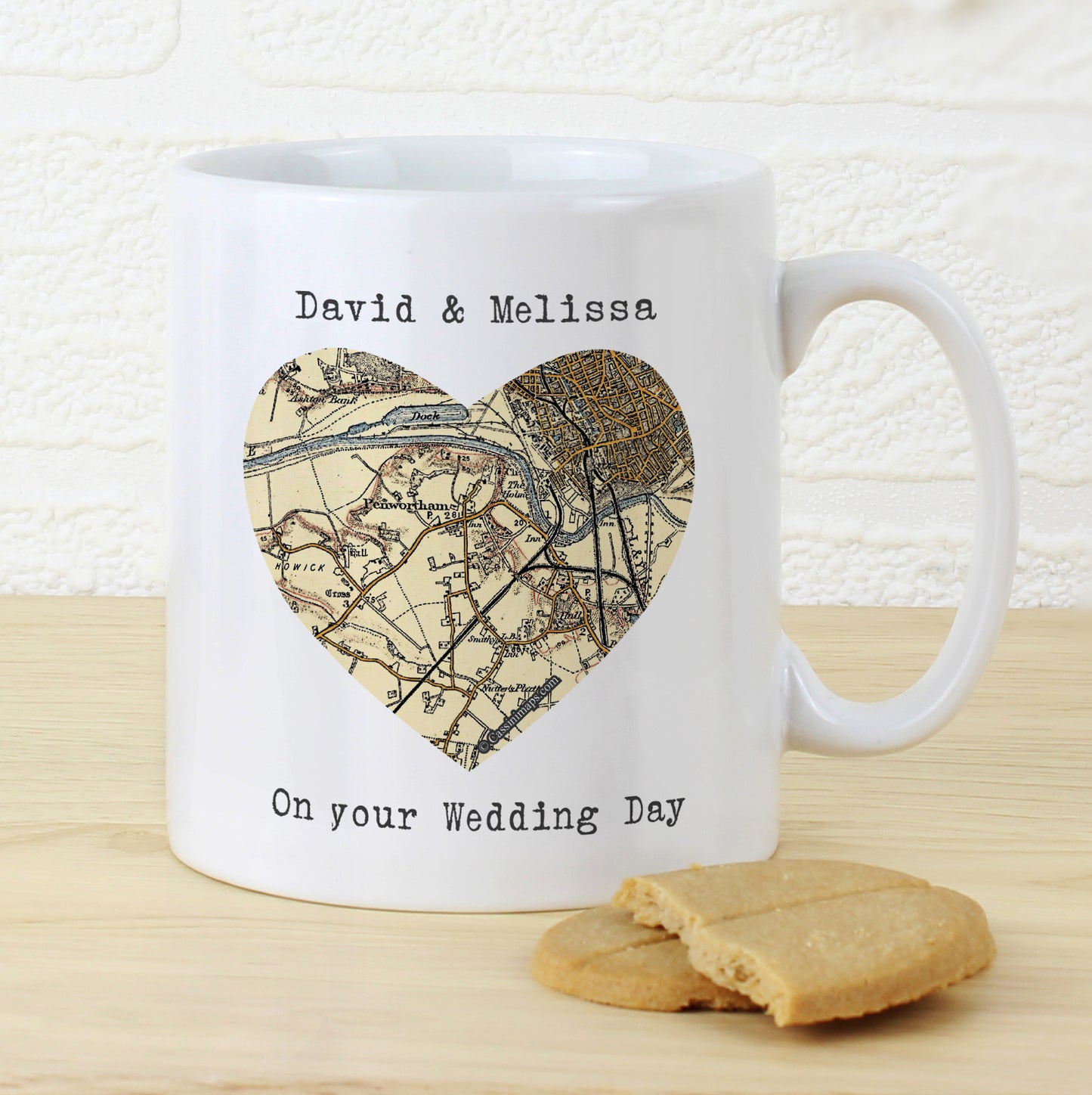Personalised 1896 - 1904 Revised New Map Heart Mug - MK&JD Gifts