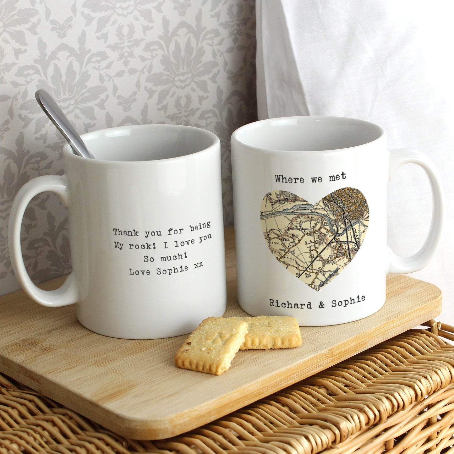 Personalised 1896 - 1904 Revised New Map Heart Mug - MK&JD Gifts