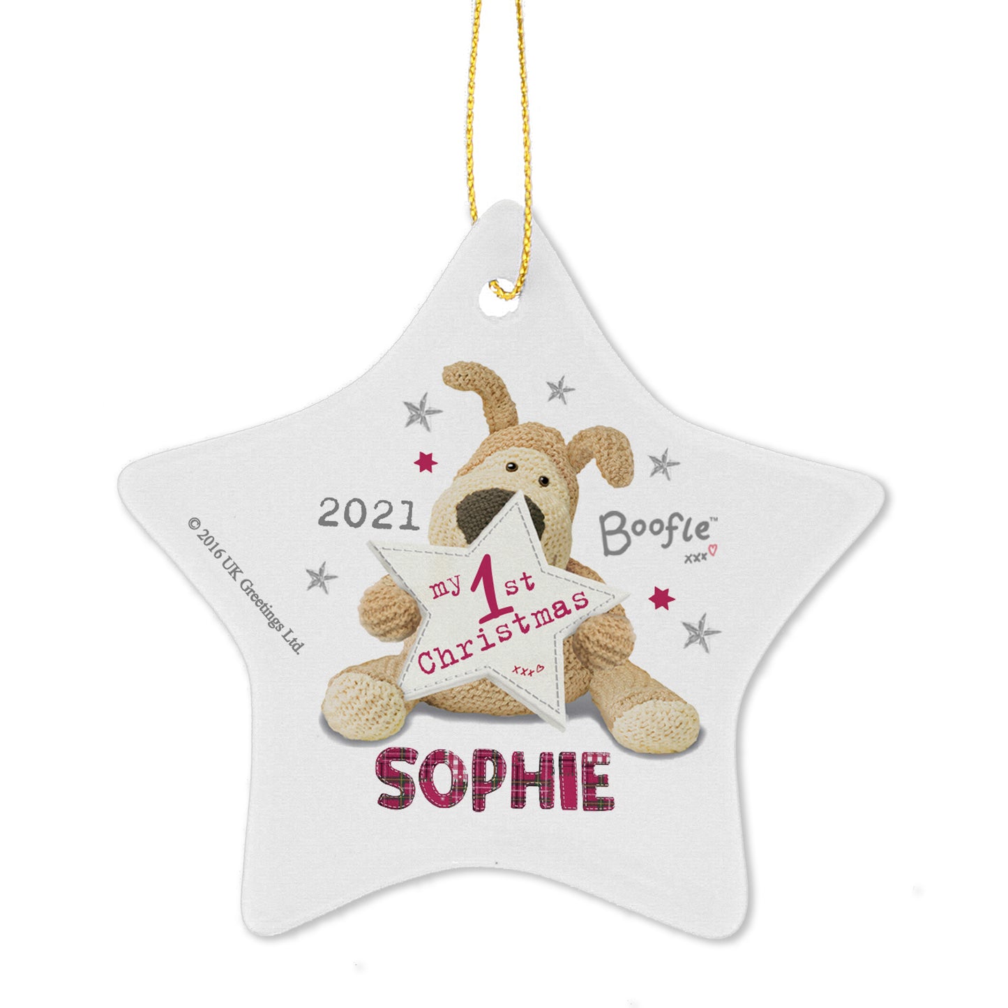Personalised Boofle My 1st Christmas Ceramic Star Decoration - MK&JD Gifts
