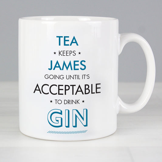 Personalised Blue Acceptable To Drink Mug - MK&JD Gifts