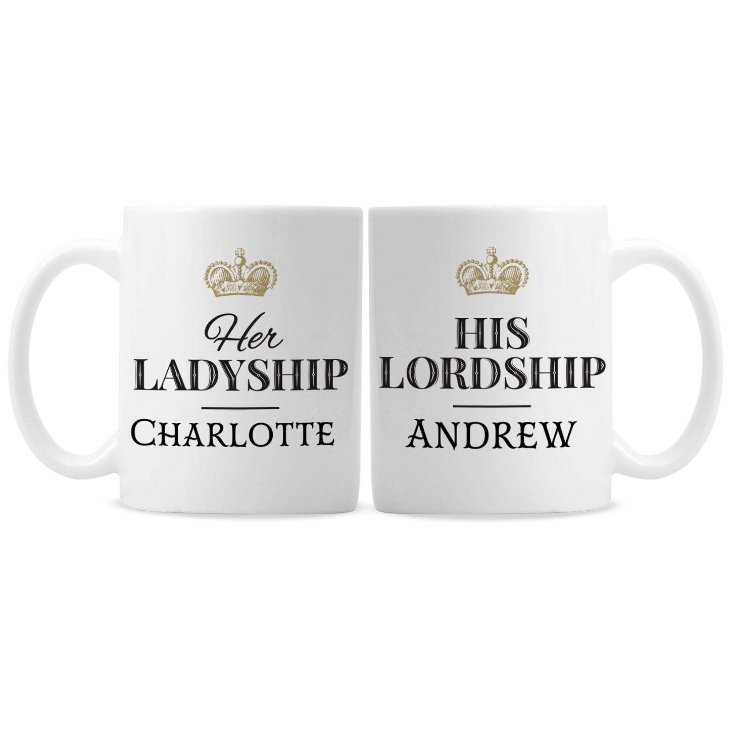 Personalised Ladyship and Lordship Mug Set - MK&JD Gifts