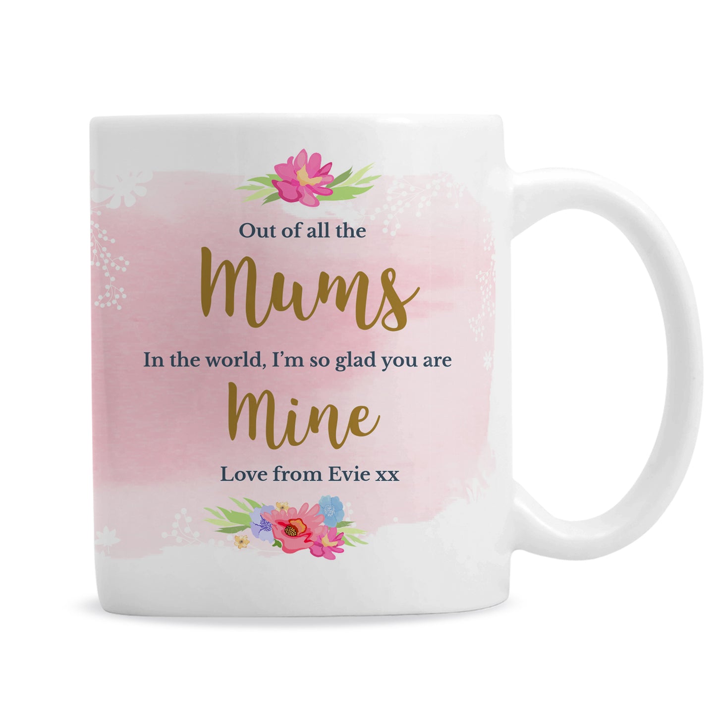 Personalised Floral Watercolour Mug - MK&JD Gifts