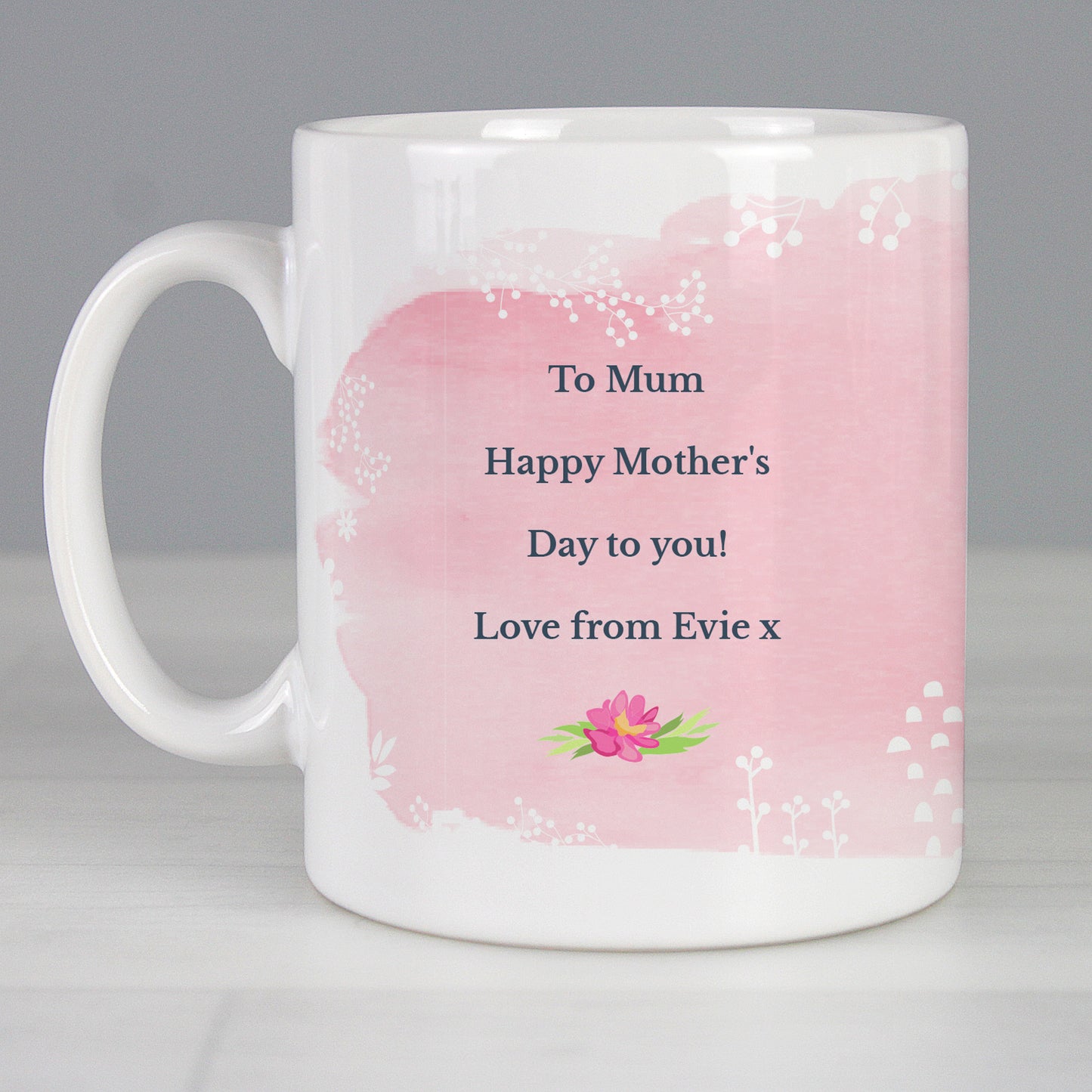 Personalised Floral Watercolour Mug - MK&JD Gifts
