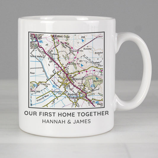 Personalised Present Day Map Compass Mug - MK&JD Gifts