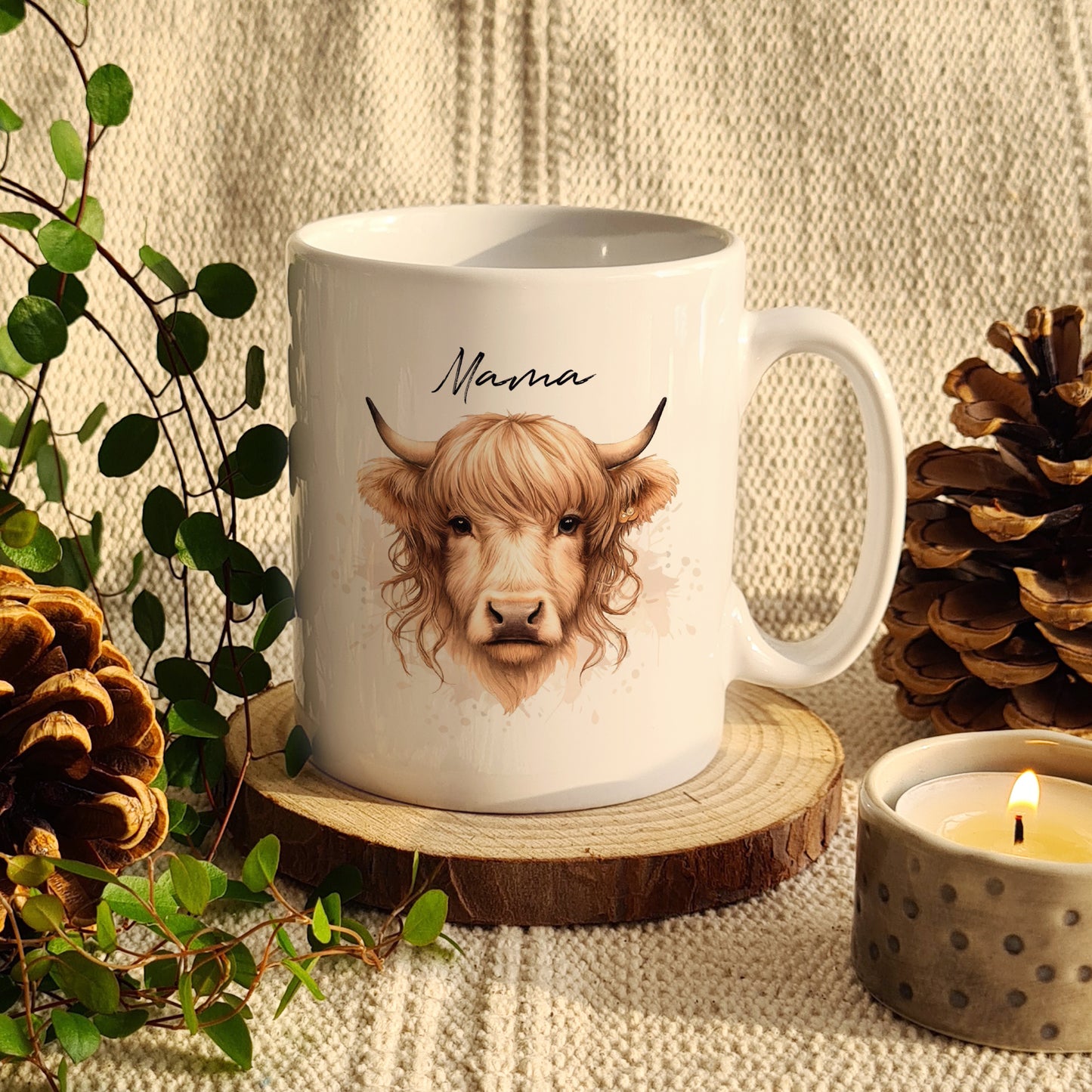 Personalised Highland Cow Mug - Female - MK&JD Gifts