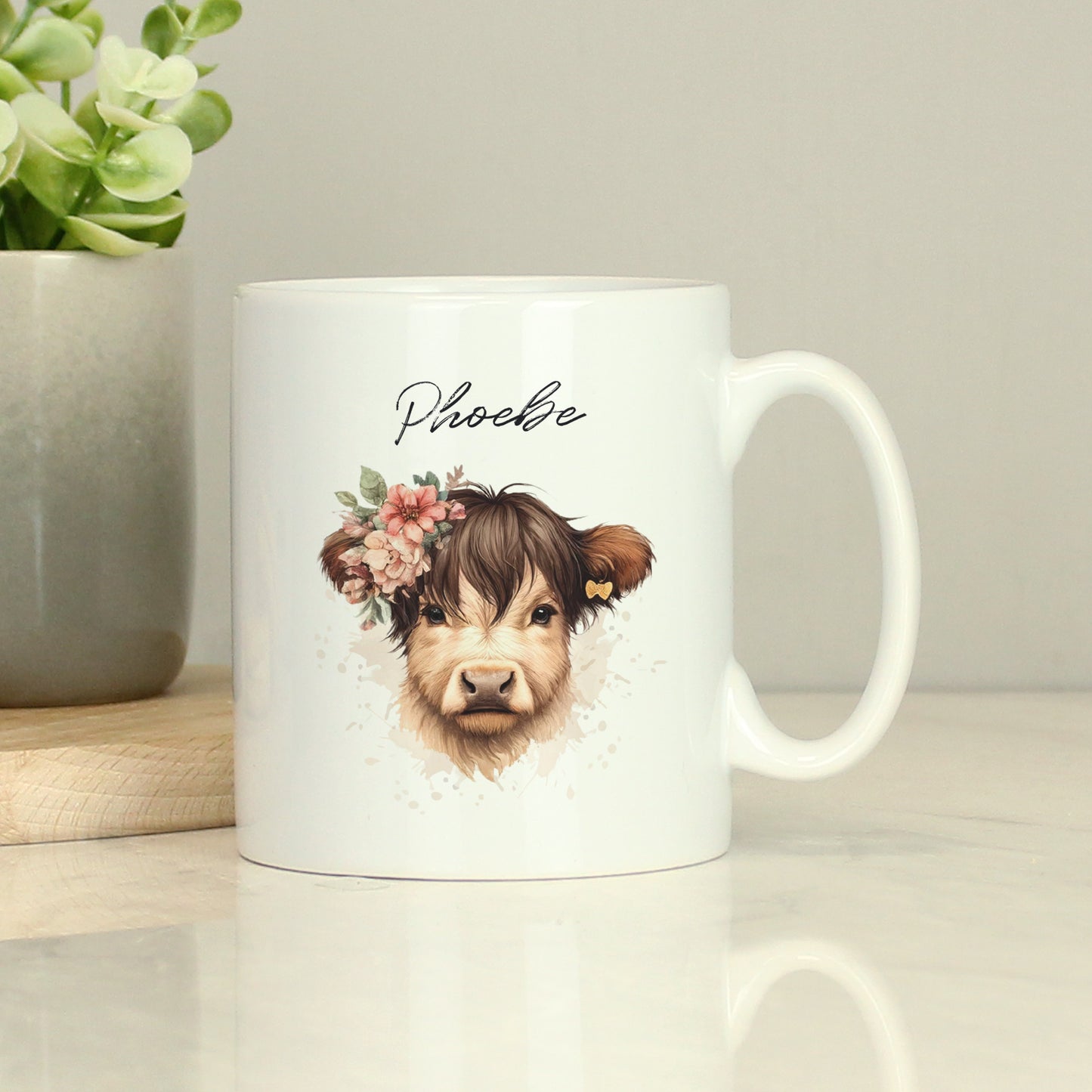 Personalised Highland Cow Mug - Girl - MK&JD Gifts