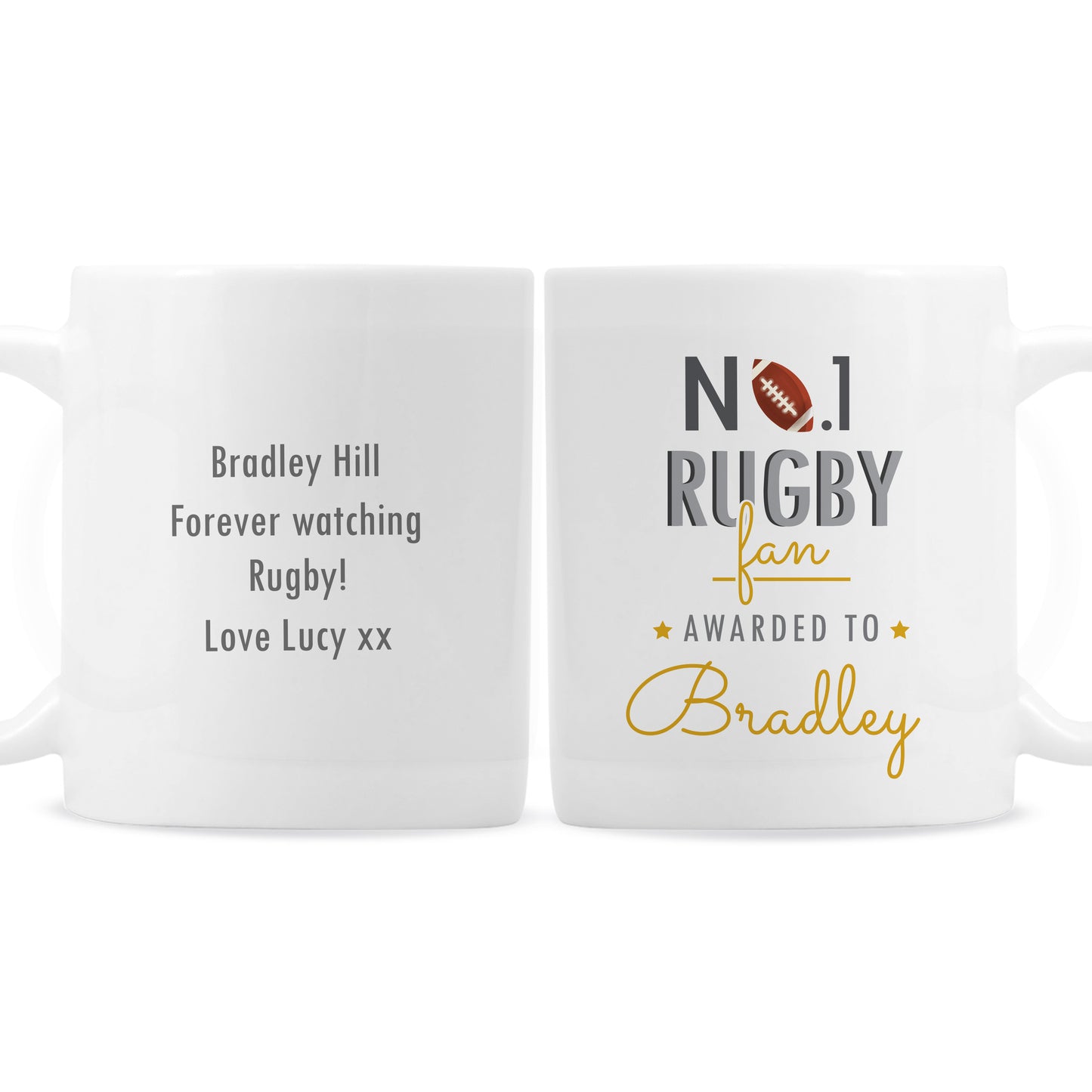 Personalised No.1 Rugby Fan Mug - MK&JD Gifts
