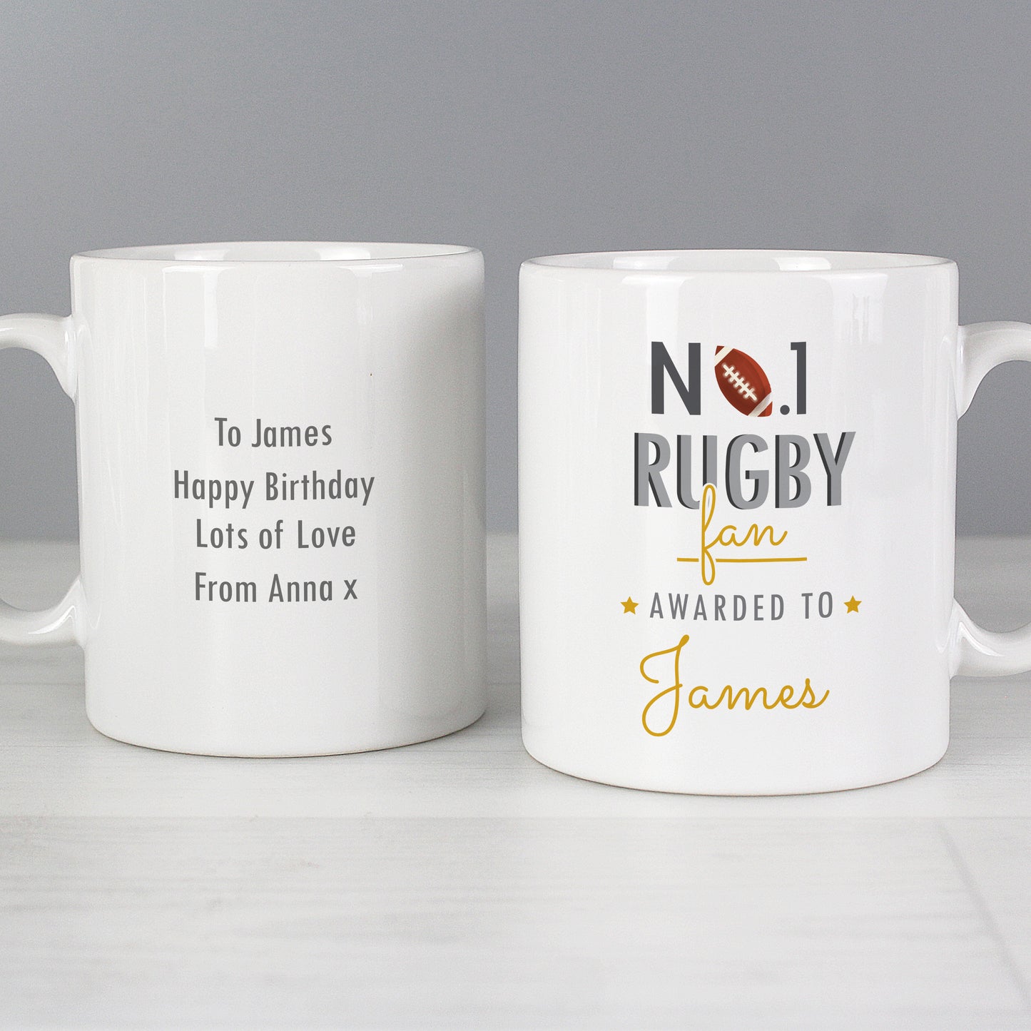 Personalised No.1 Rugby Fan Mug - MK&JD Gifts