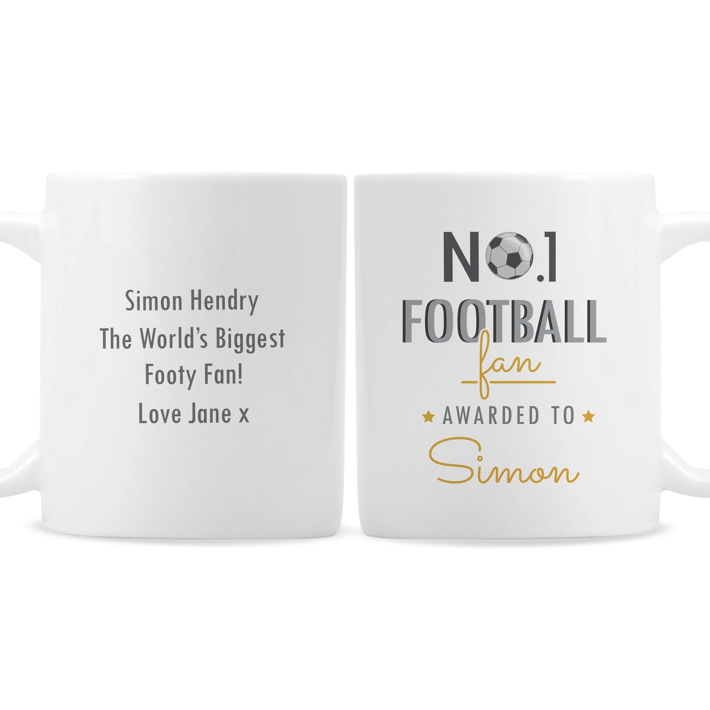 Personalised No.1 Football Fan Mug - MK&JD Gifts