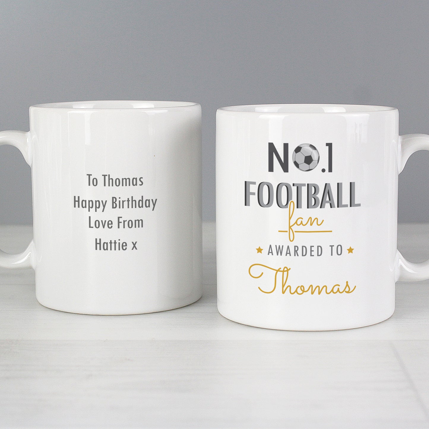 Personalised No.1 Football Fan Mug - MK&JD Gifts