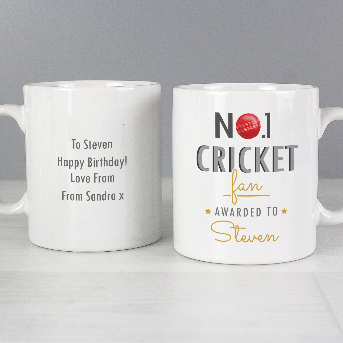 Personalised No.1 Cricket Fan Mug - MK&JD Gifts