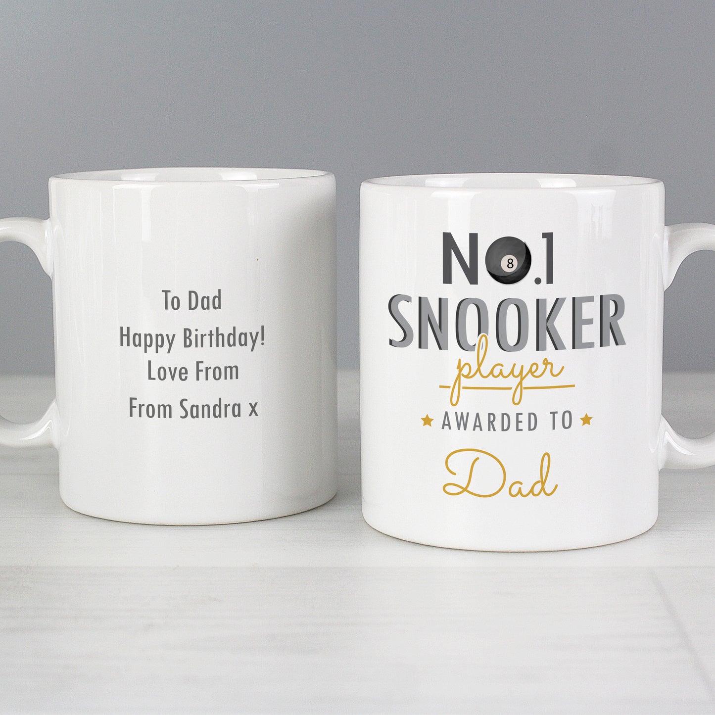Personalised No.1 Snooker Fan Mug - MK&JD Gifts