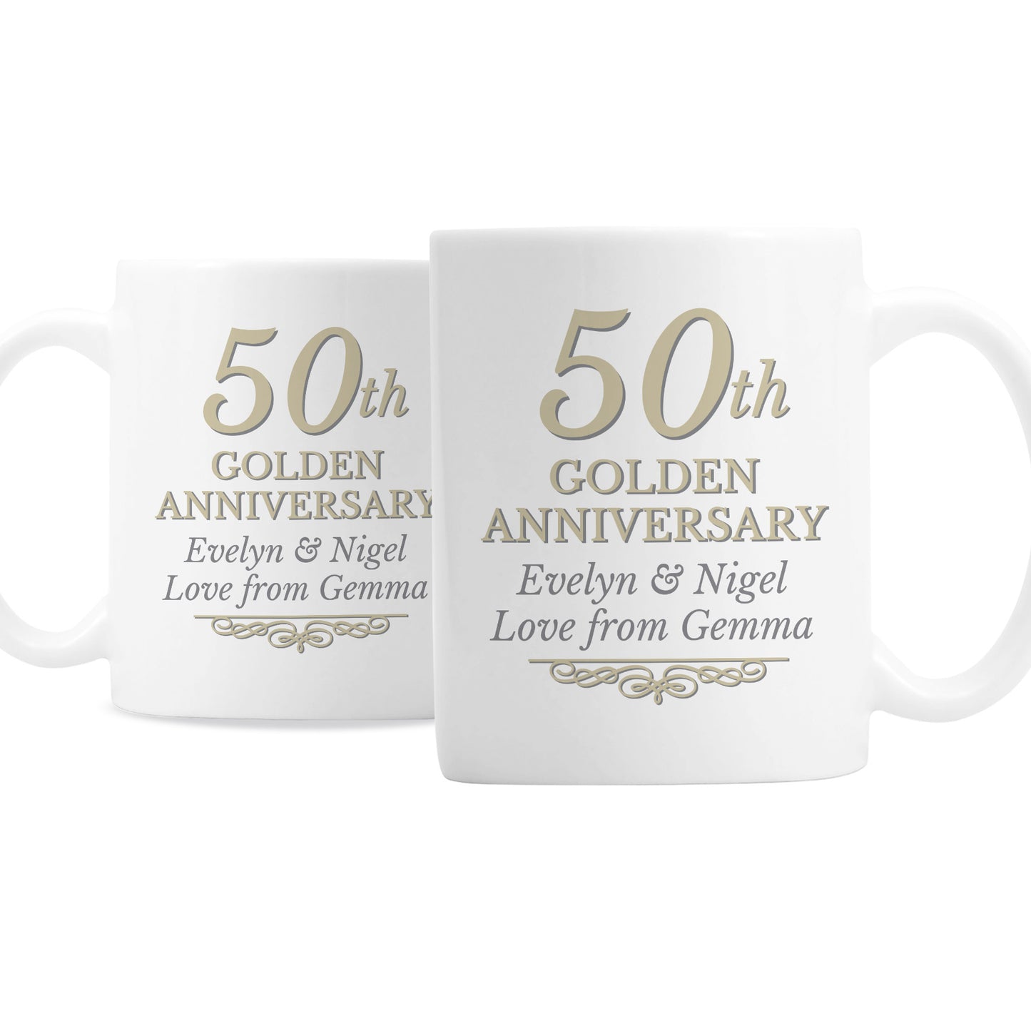 Personalised 50th Golden Anniversary Mug Set - MK&JD Gifts