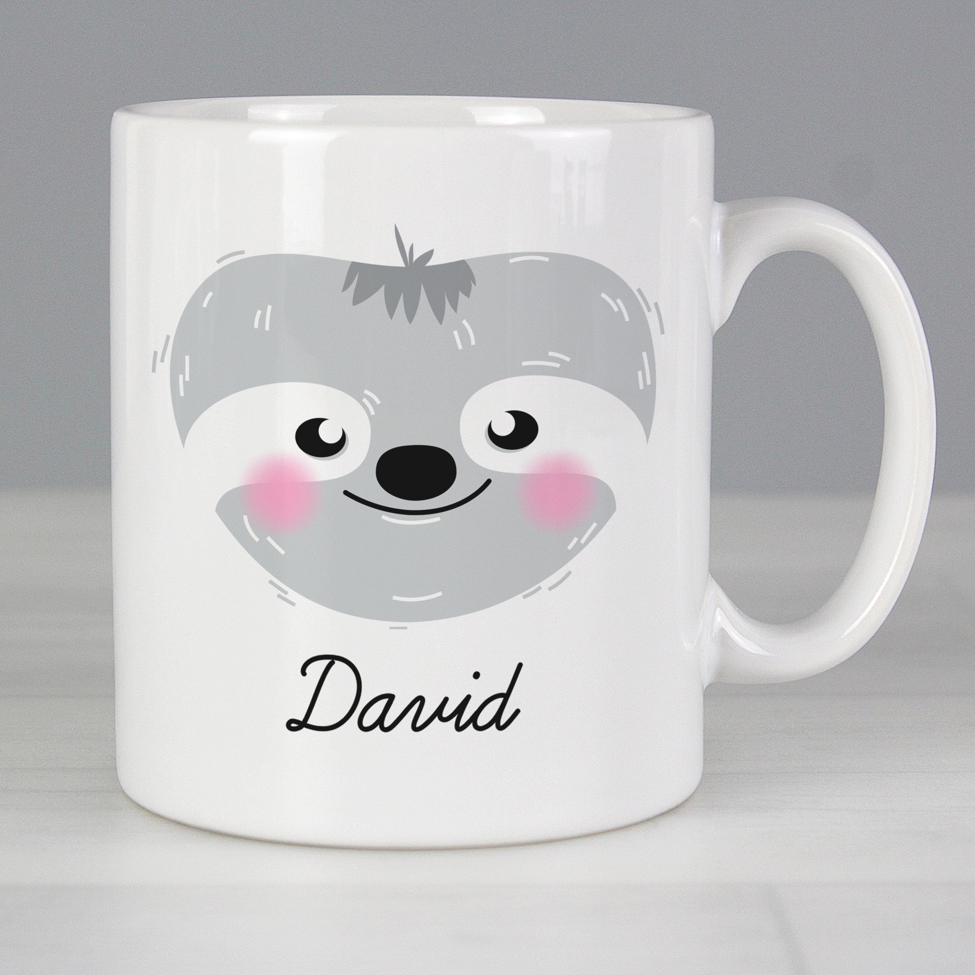 Personalised Cute Sloth Face Mug - MK&JD Gifts