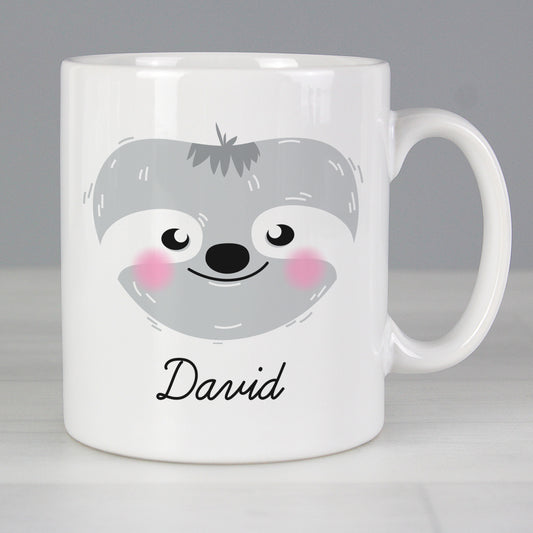 Personalised Cute Sloth Face Mug - MK&JD Gifts