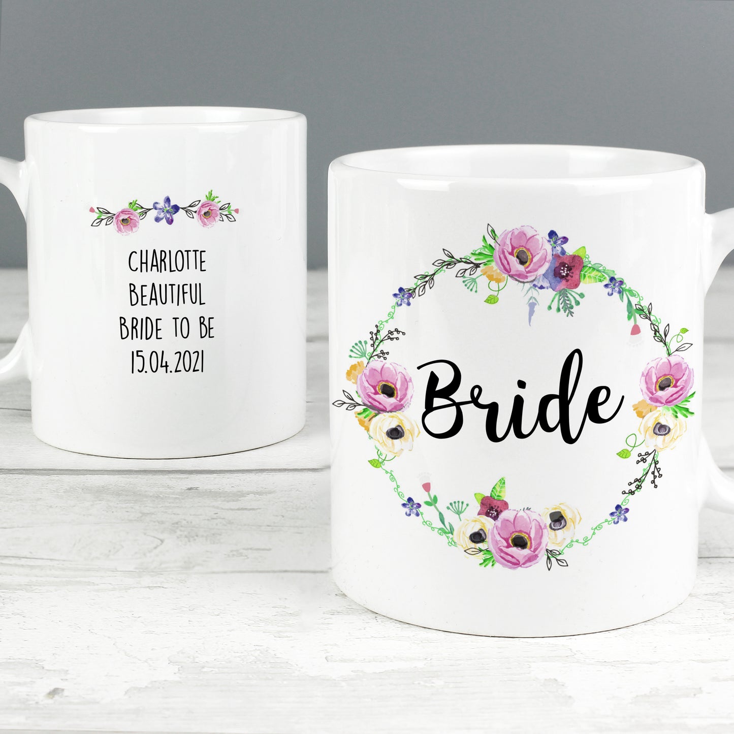 Personalised Floral Mug - MK&JD Gifts