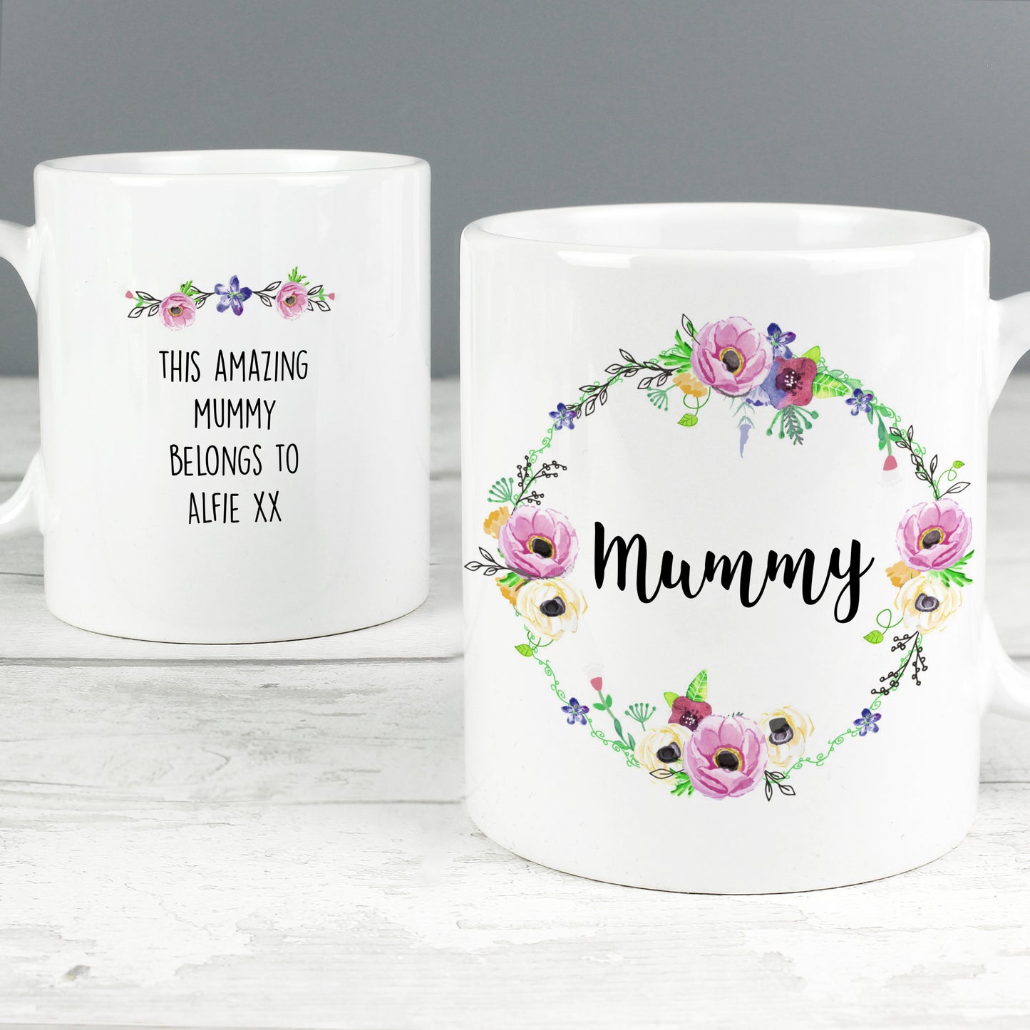 Personalised Floral Mug - MK&JD Gifts