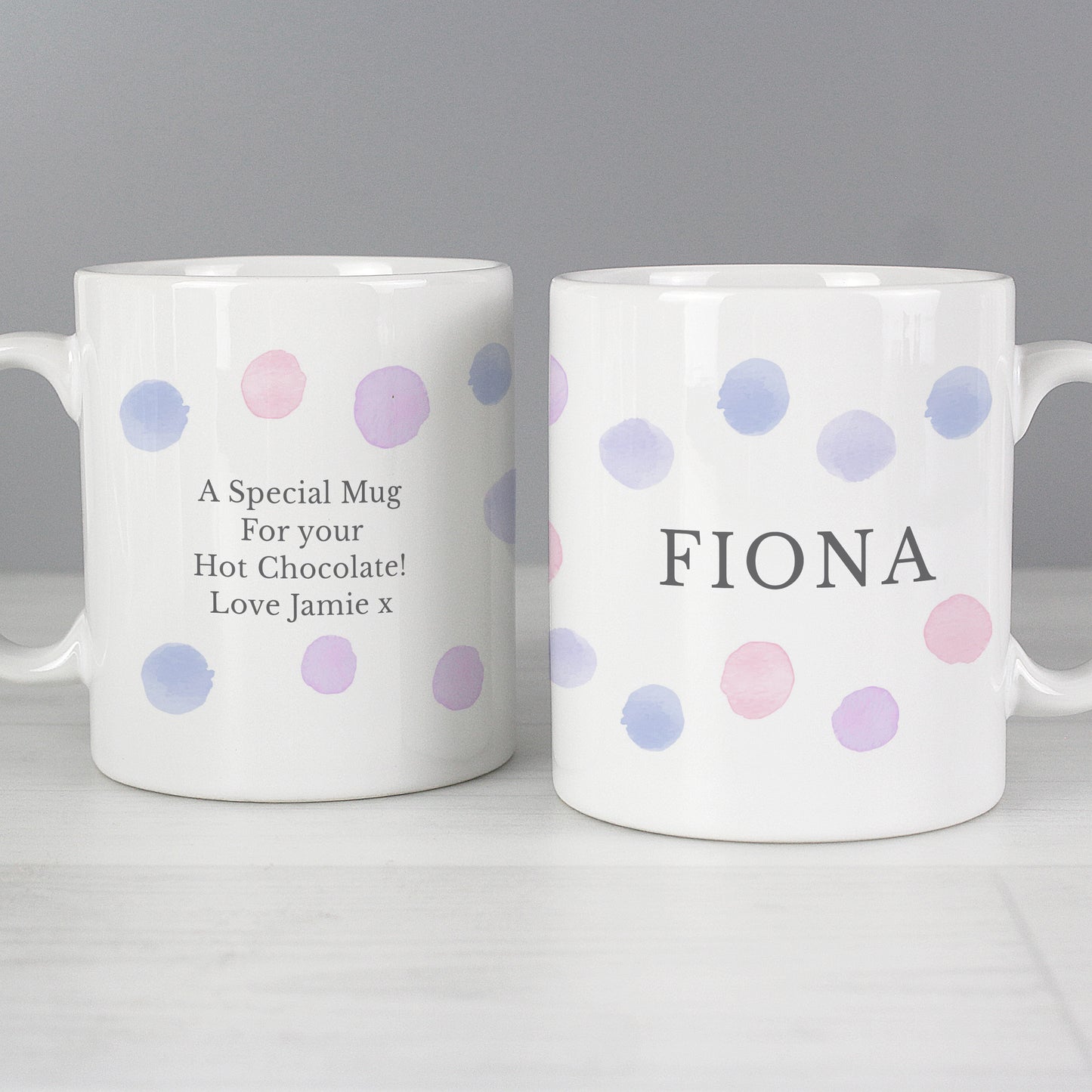 Personalised Pink Spot Mug - MK&JD Gifts