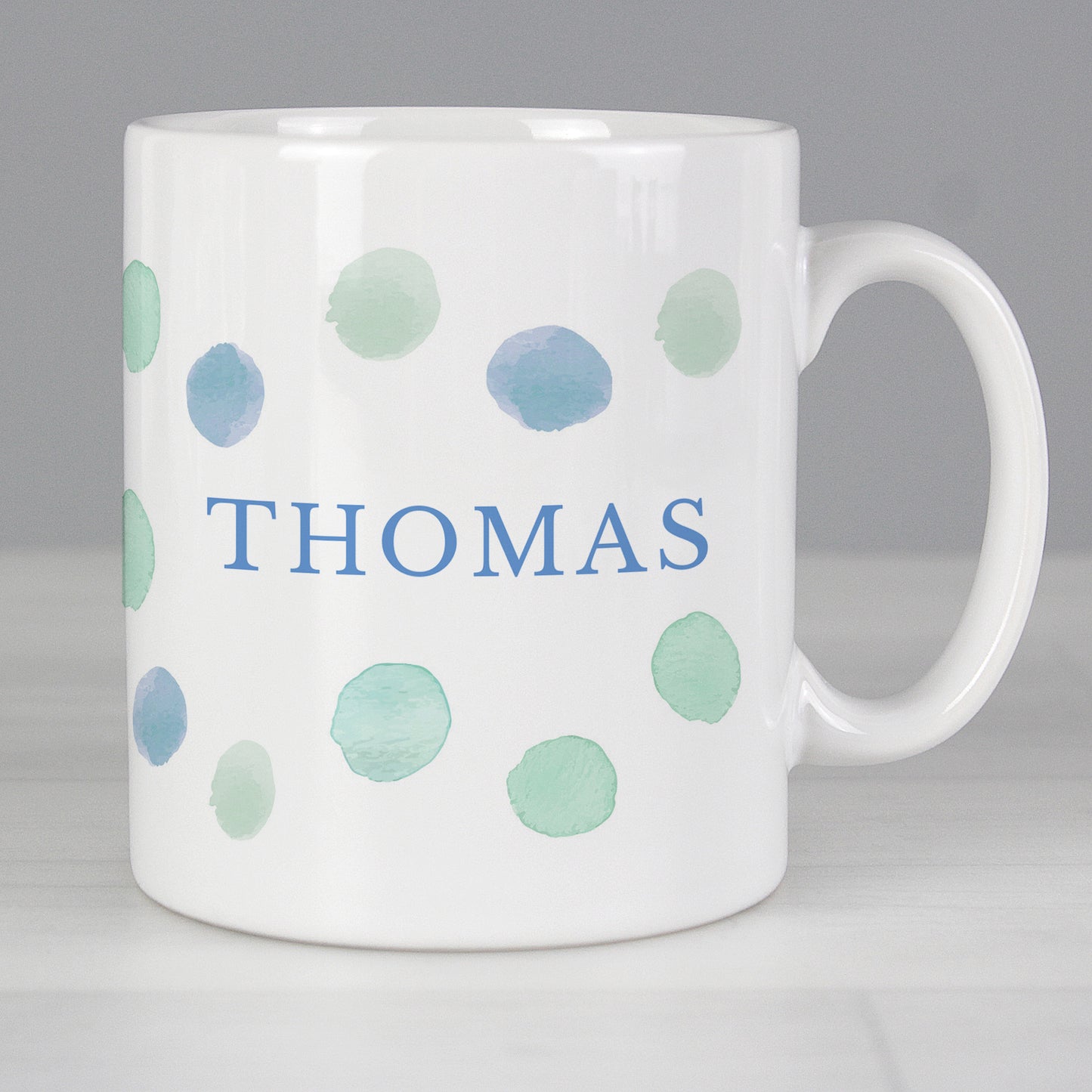 Personalised Blue Spot Mug - MK&JD Gifts