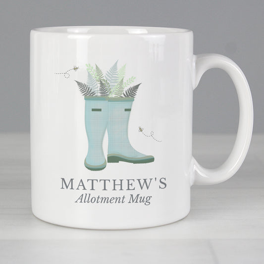 Personalised Blue Wellies Mug - MK&JD Gifts