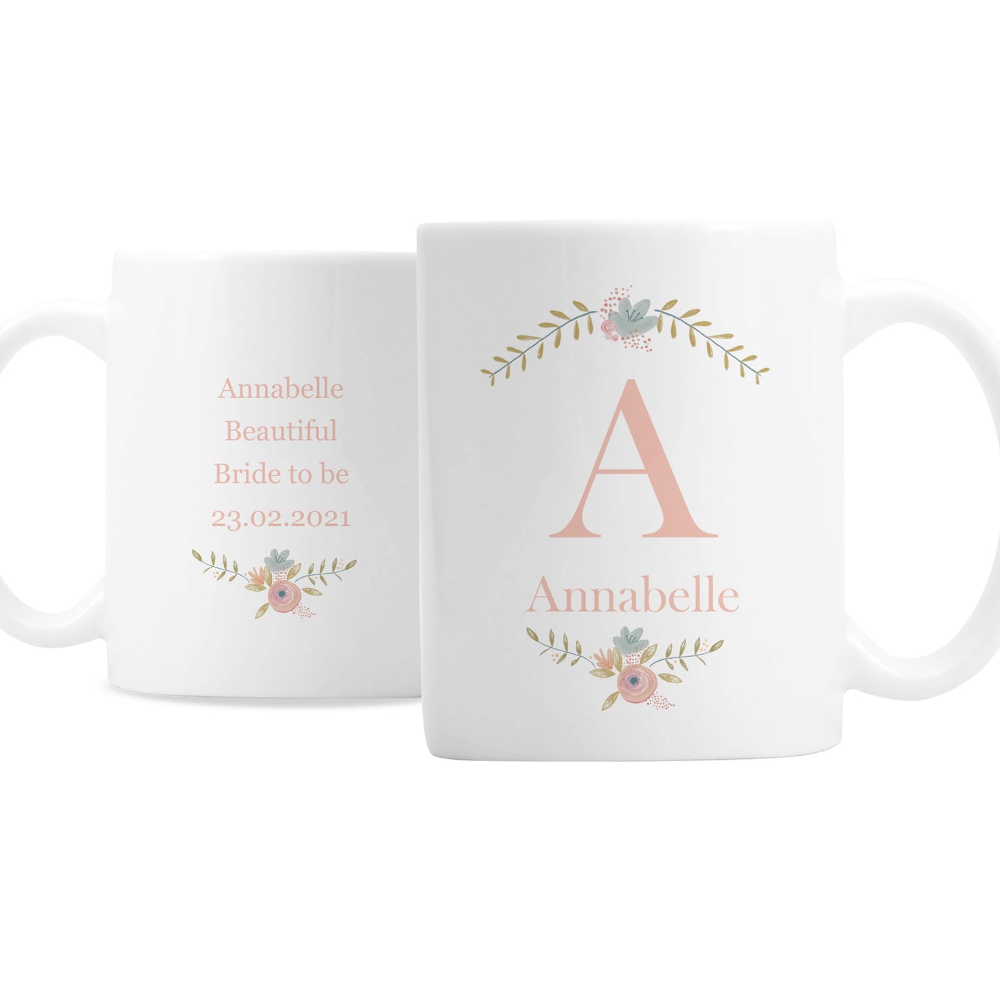 Personalised Floral Bouquet Mug - MK&JD Gifts