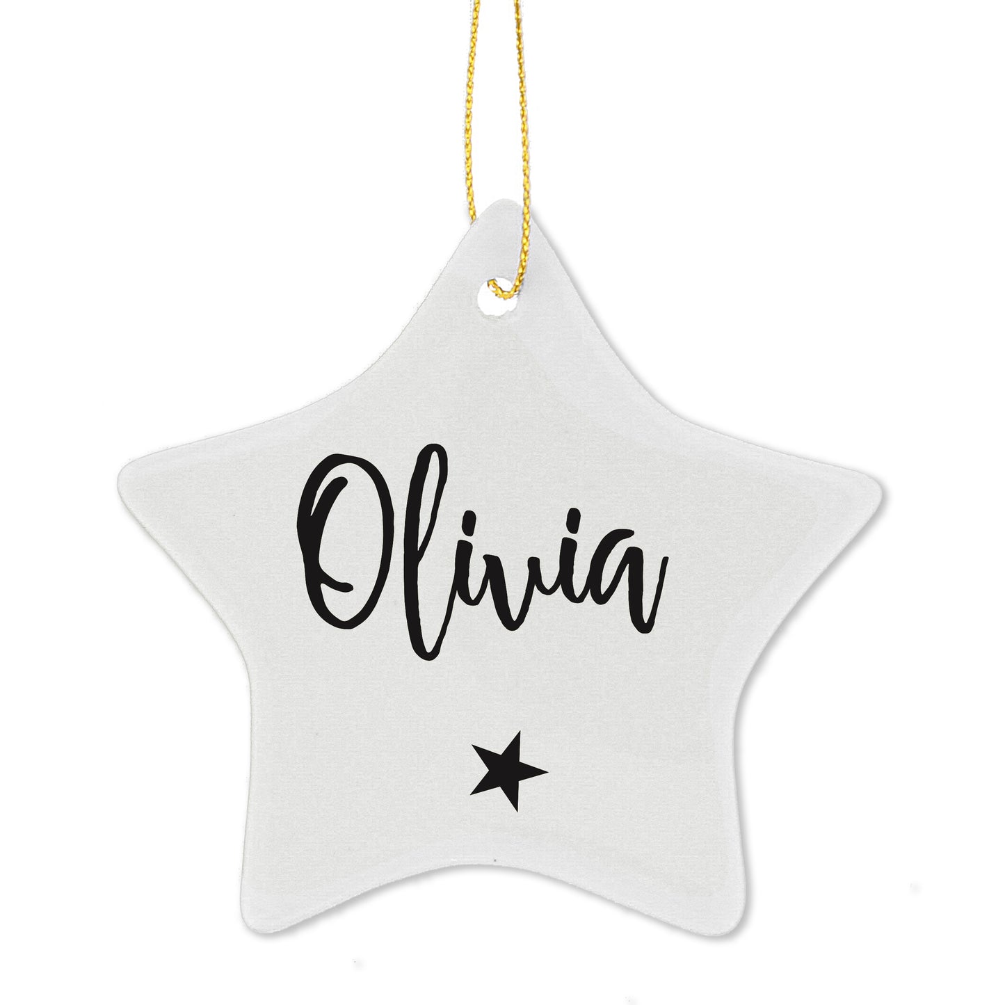 Personalised Name Ceramic Star Decoration - MK&JD Gifts