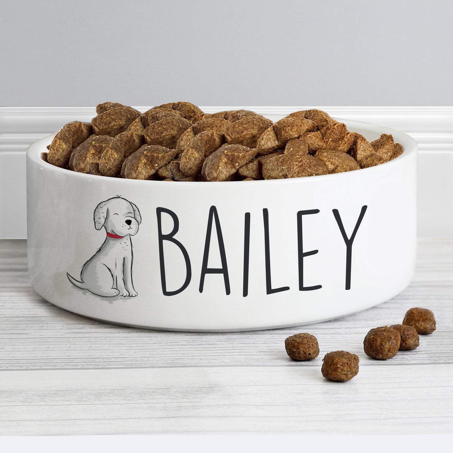 Personalised Scribble Dog 14cm Medium Pet Bowl - MK&JD Gifts