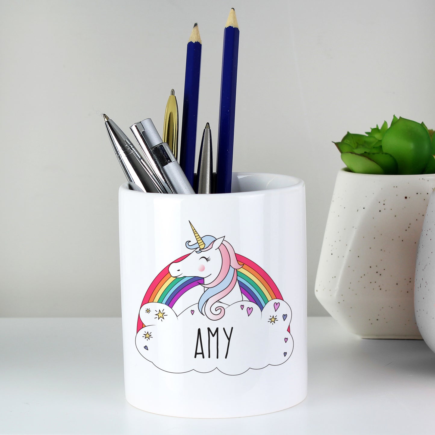 Personalised Unicorn Ceramic Storage Pot - MK&JD Gifts