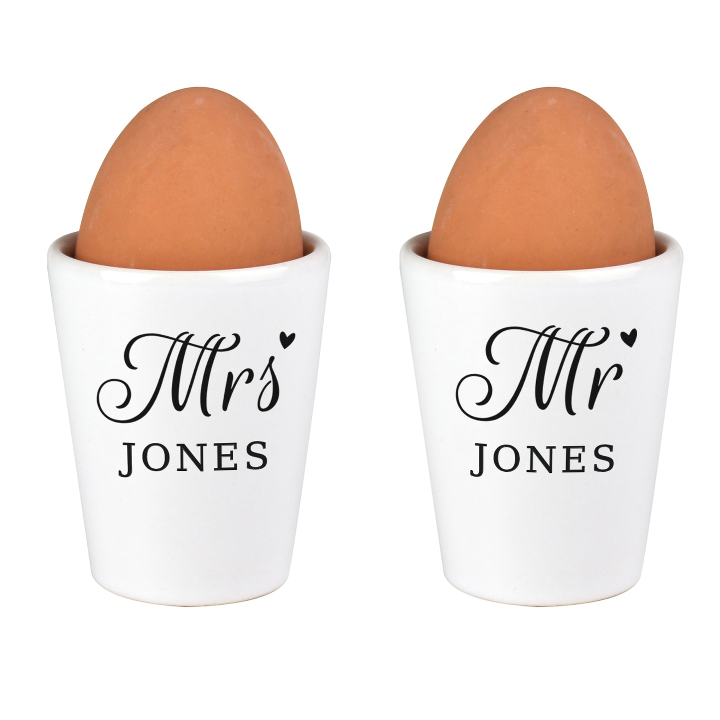 Personalised Mr & Mrs Egg Cups - MK&JD Gifts