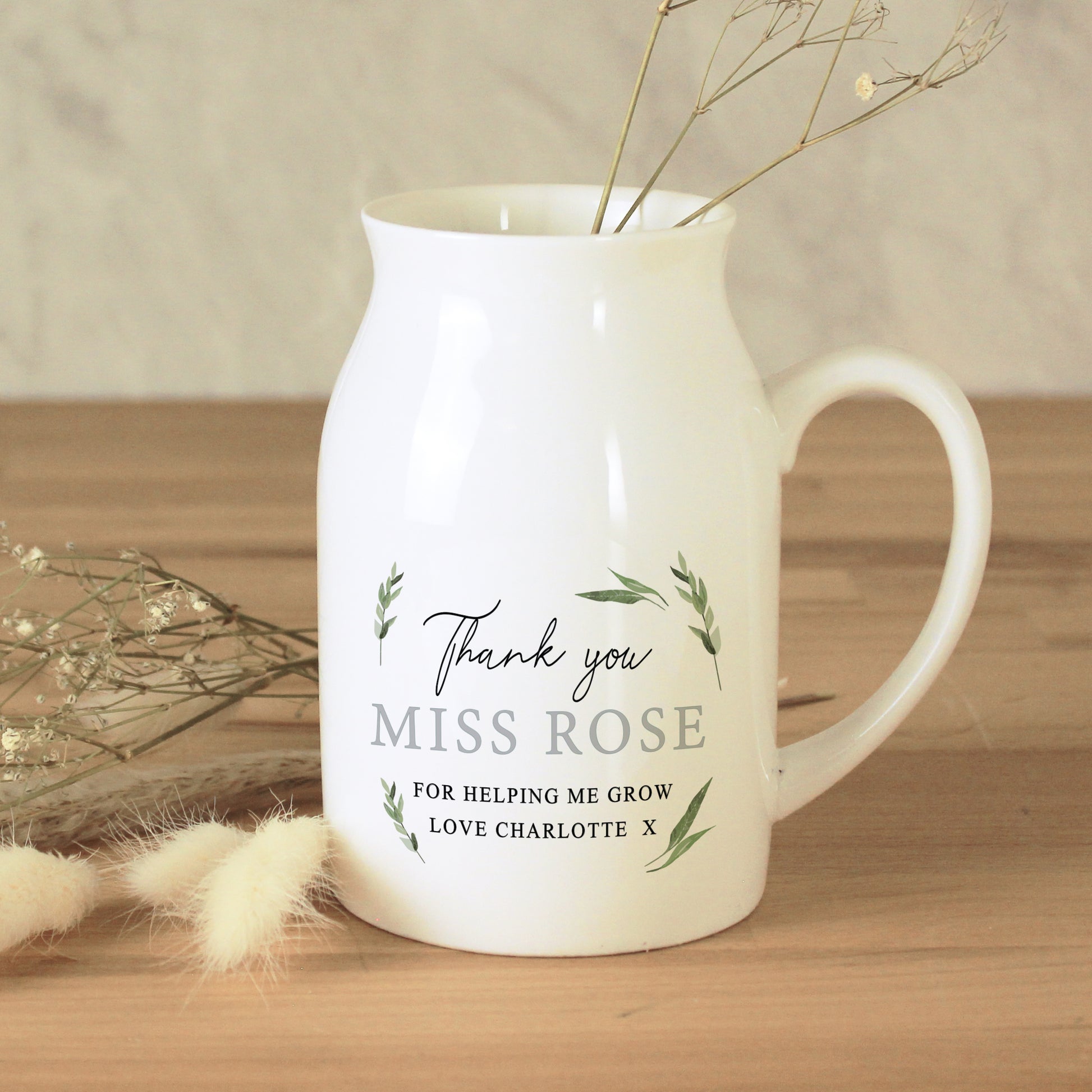 Personalised Botanical Flower Jug Vase - MK&JD Gifts