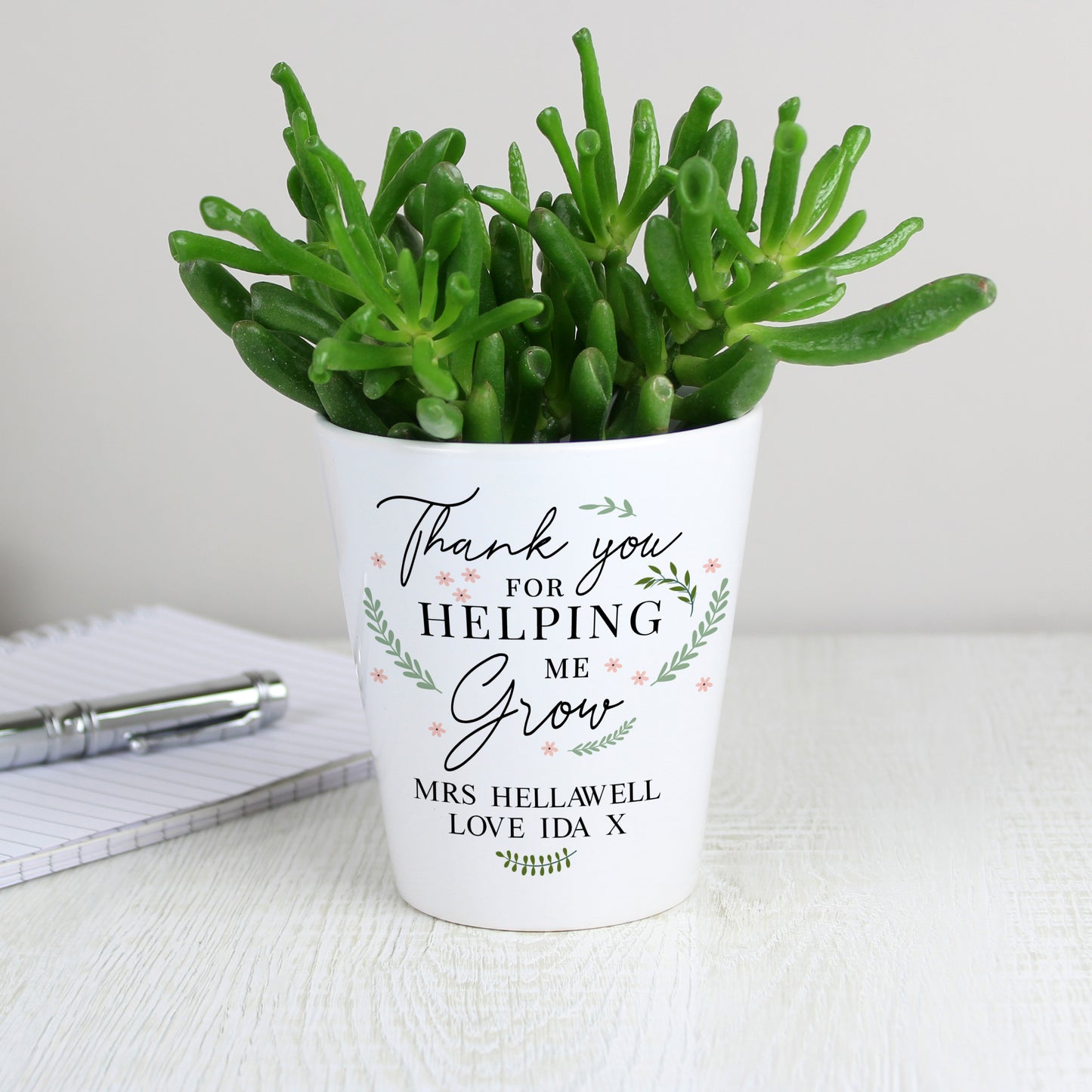 Personalised Thank You For Helping Me Grow Plant Pot - MK&JD Gifts