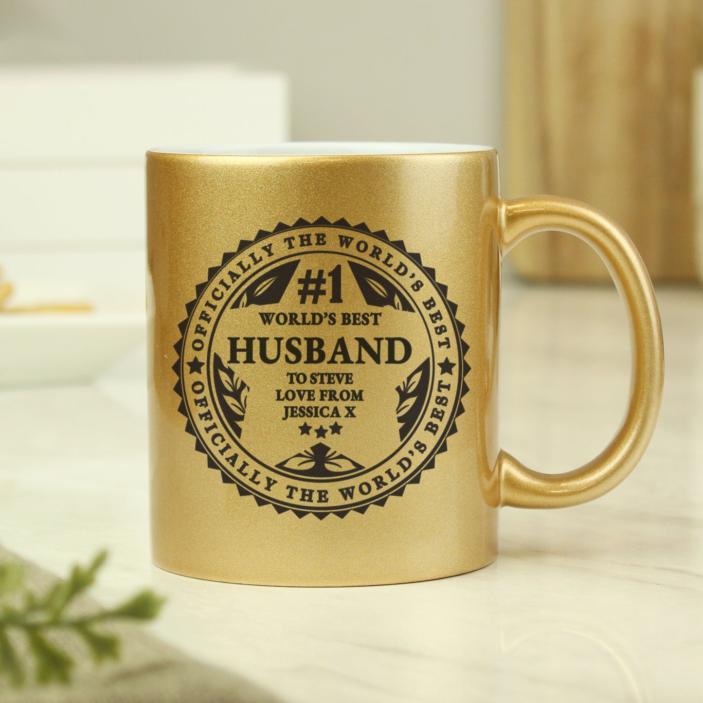 Personalised Worlds Best Gold Mug - MK&JD Gifts