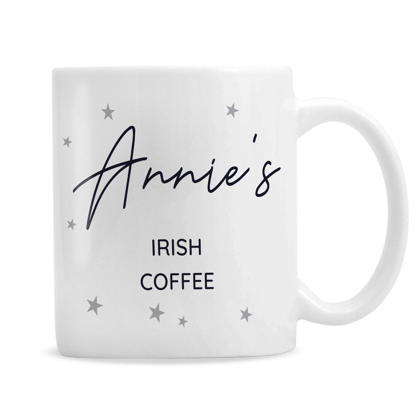 Personalised Free Text Little Grey Stars Mug - MK&JD Gifts