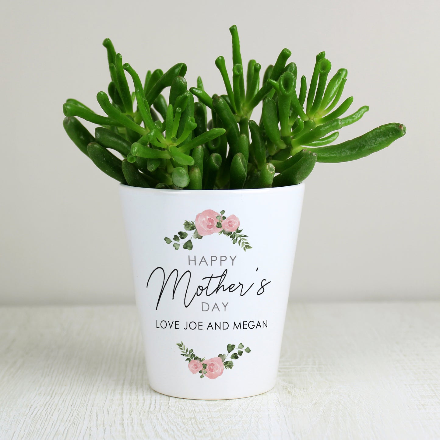 Personalised Abstract Rose Happy Mothers Day Plant Pot - MK&JD Gifts