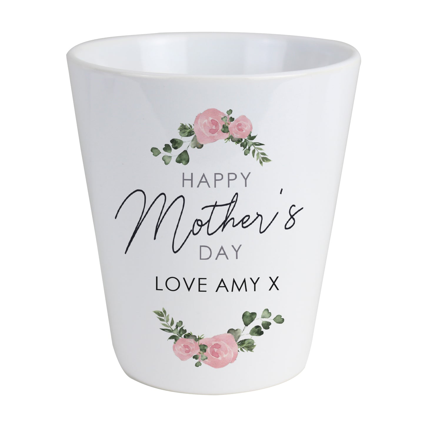 Personalised Abstract Rose Happy Mothers Day Plant Pot - MK&JD Gifts