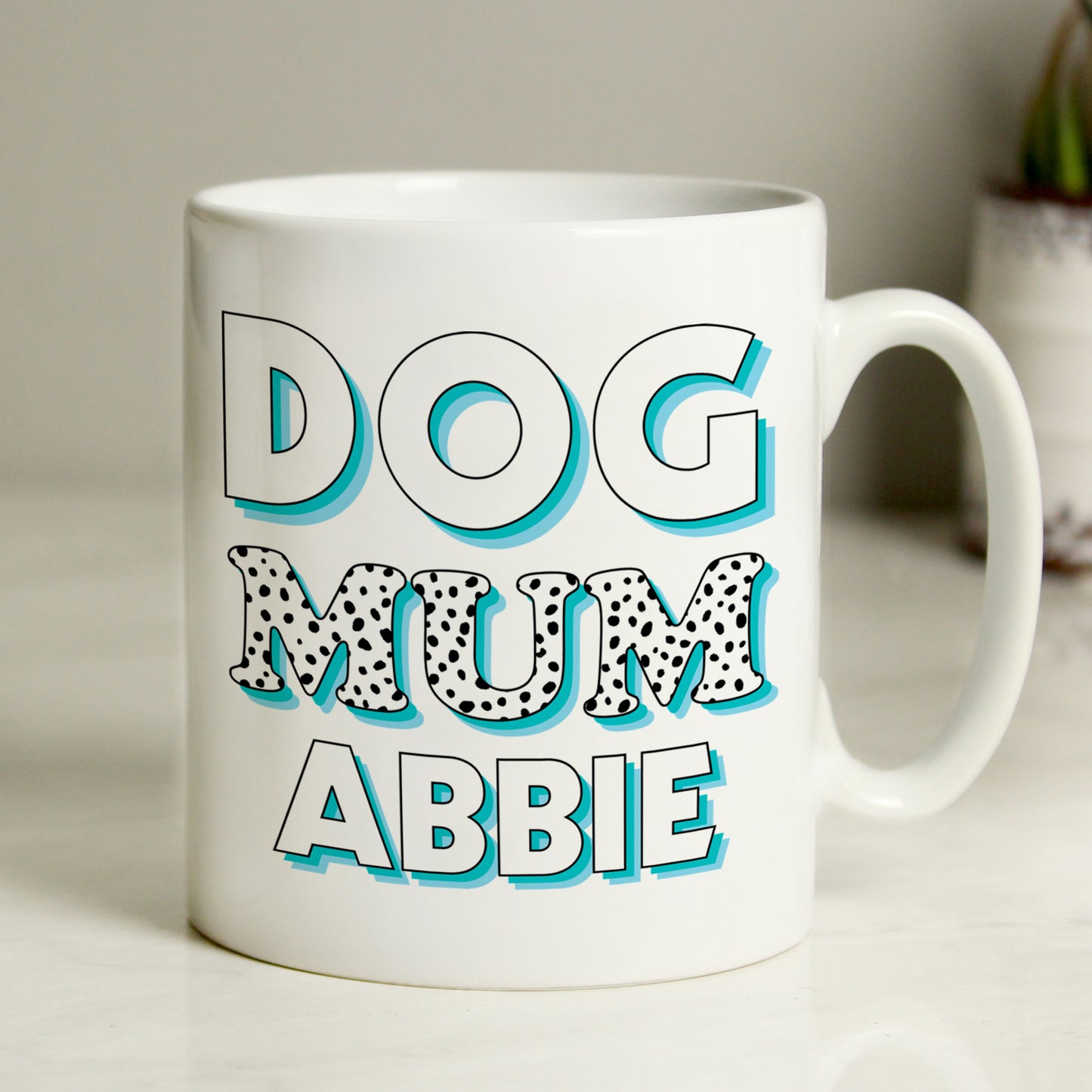 Personalised Dog Mum Blue Spots Mug - MK&JD Gifts