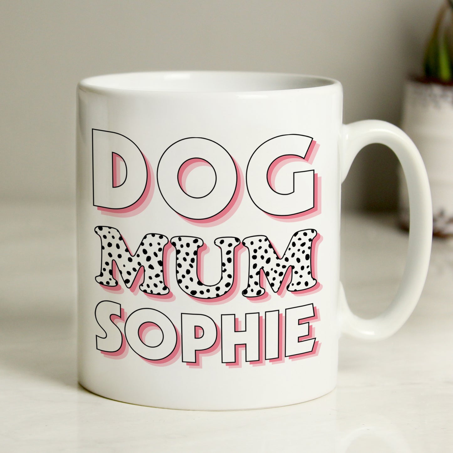 Personalised Dog Mum Pink Spots Mug - MK&JD Gifts