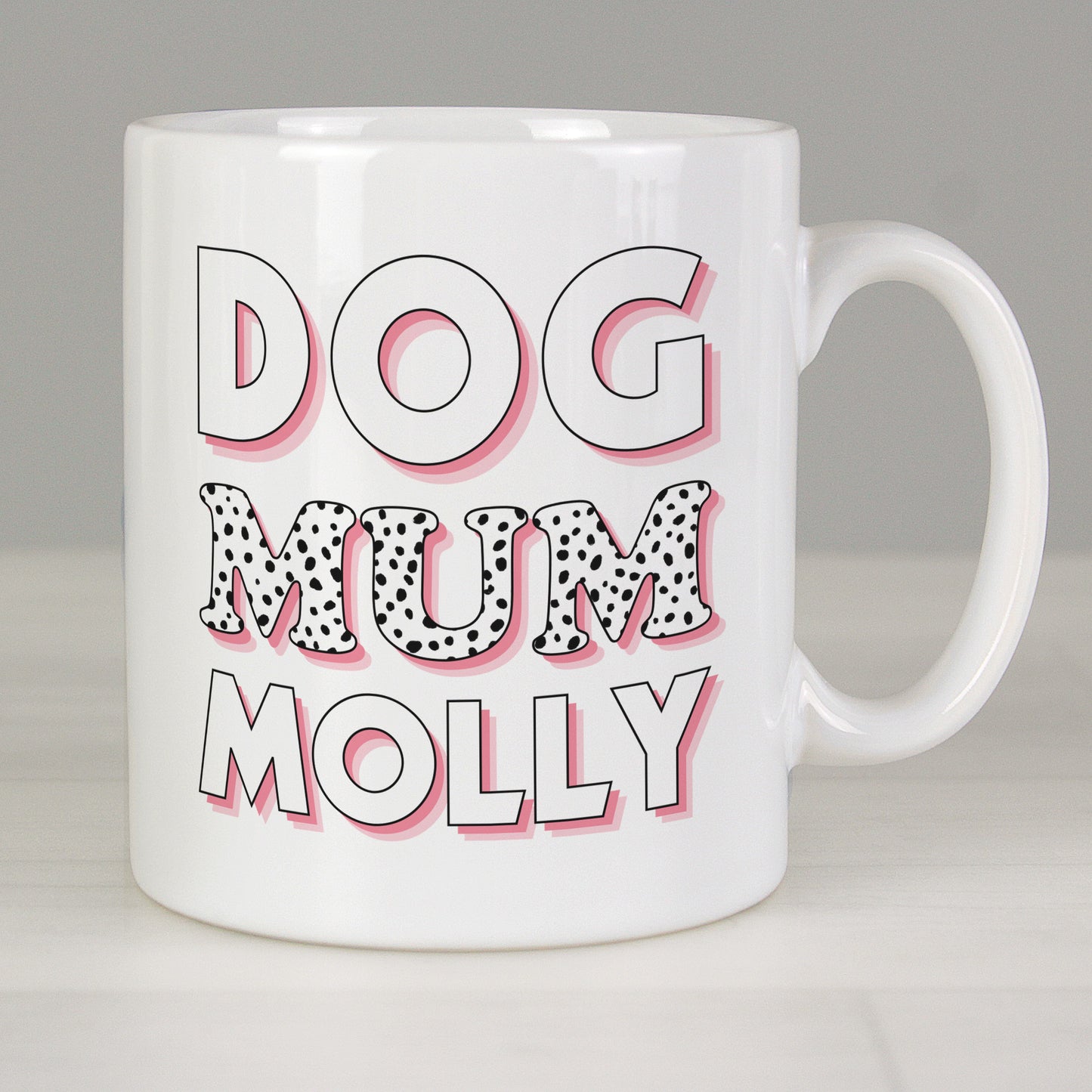 Personalised Dog Mum Pink Spots Mug - MK&JD Gifts