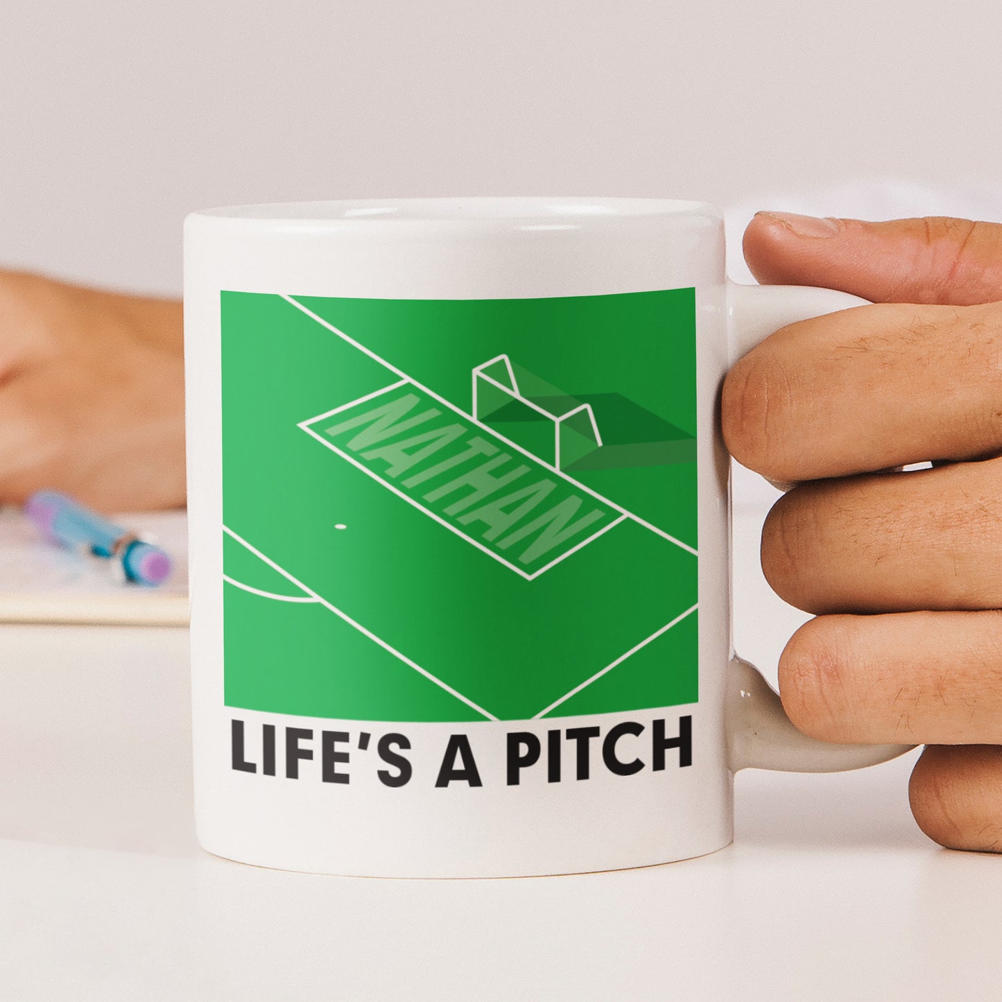 Personalised Life's A Pitch Mug - MK&JD Gifts