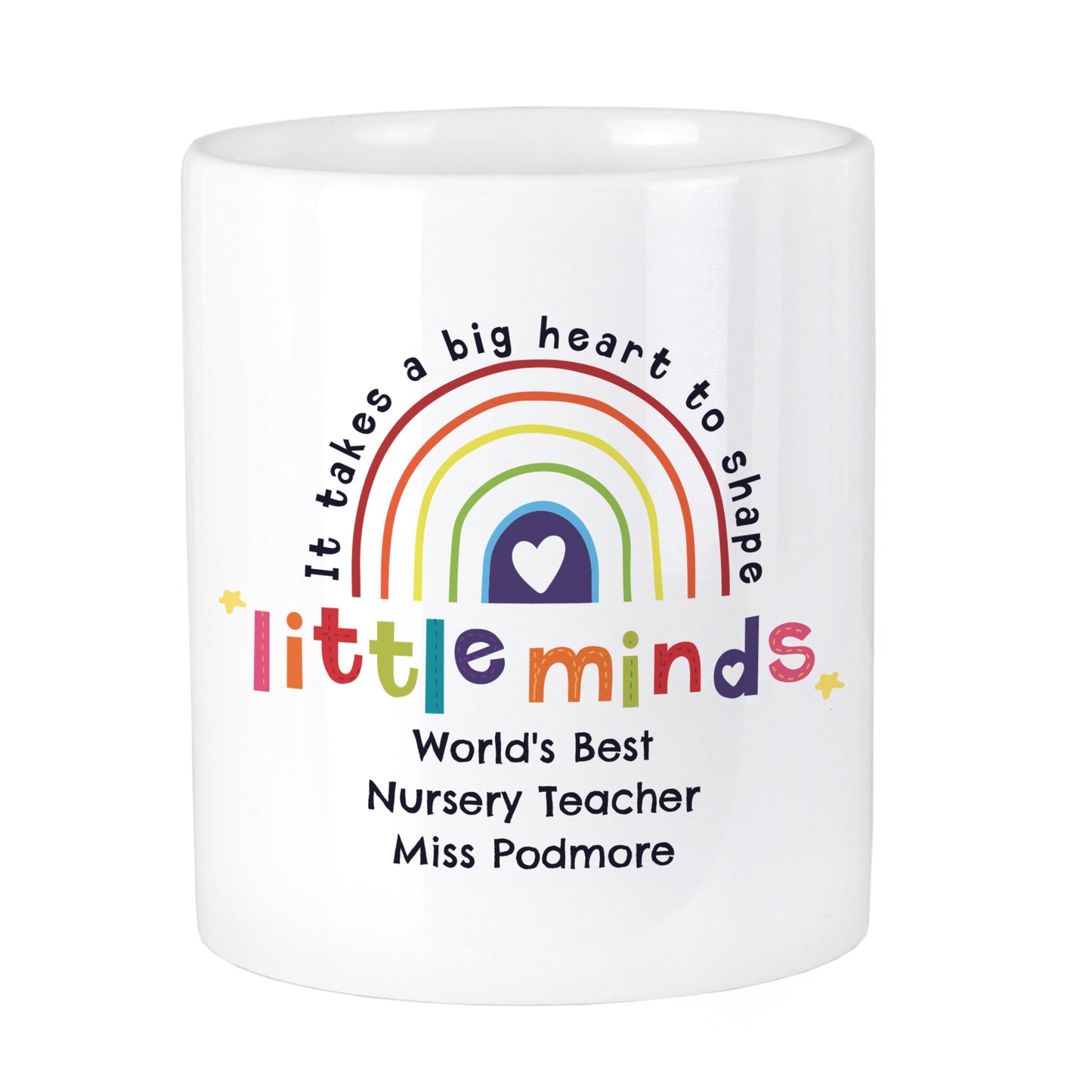 Personalised Shape Little Minds Ceramic Storage Pot - MK&JD Gifts