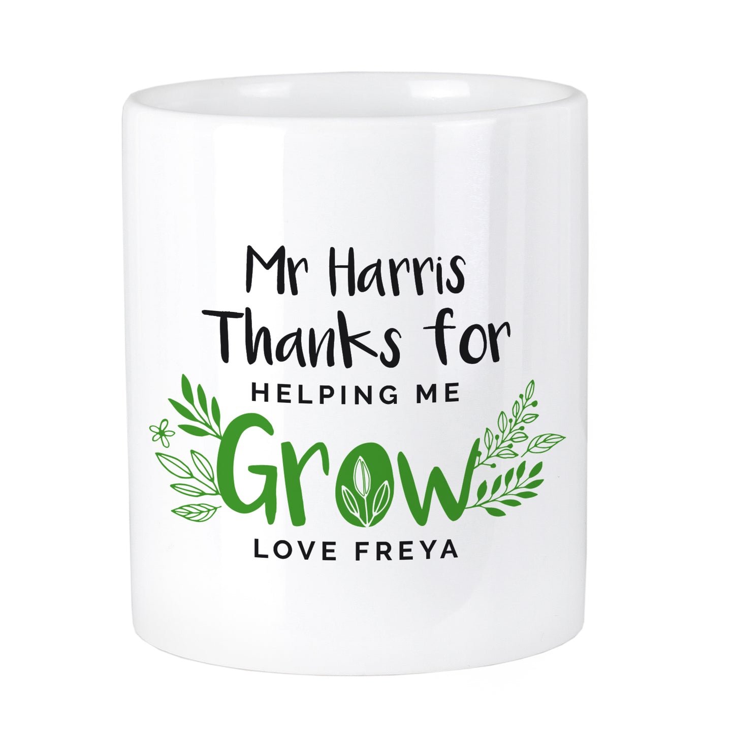 Personalised Thanks For Helping Me Grow Ceramic Storage Pot - MK&JD Gifts