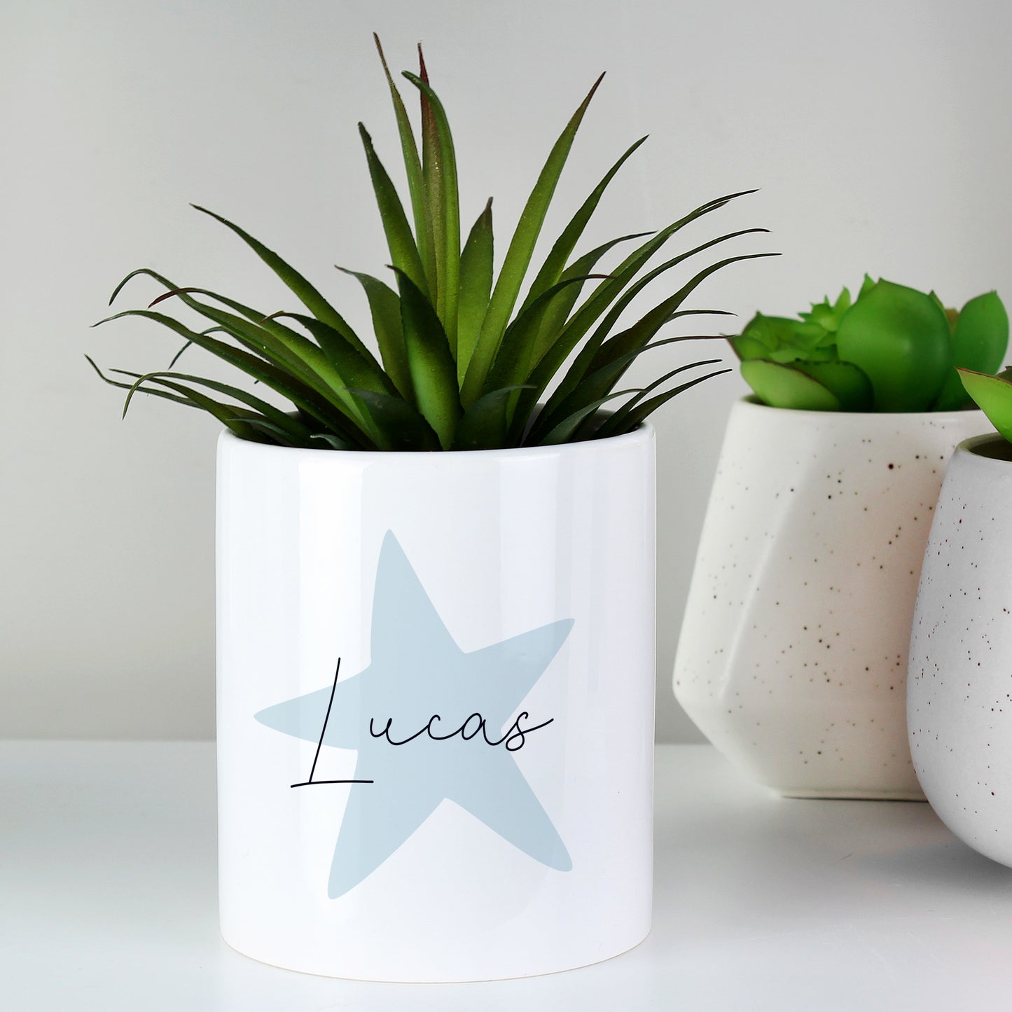 Personalised Blue Star Ceramic Storage Pot - MK&JD Gifts