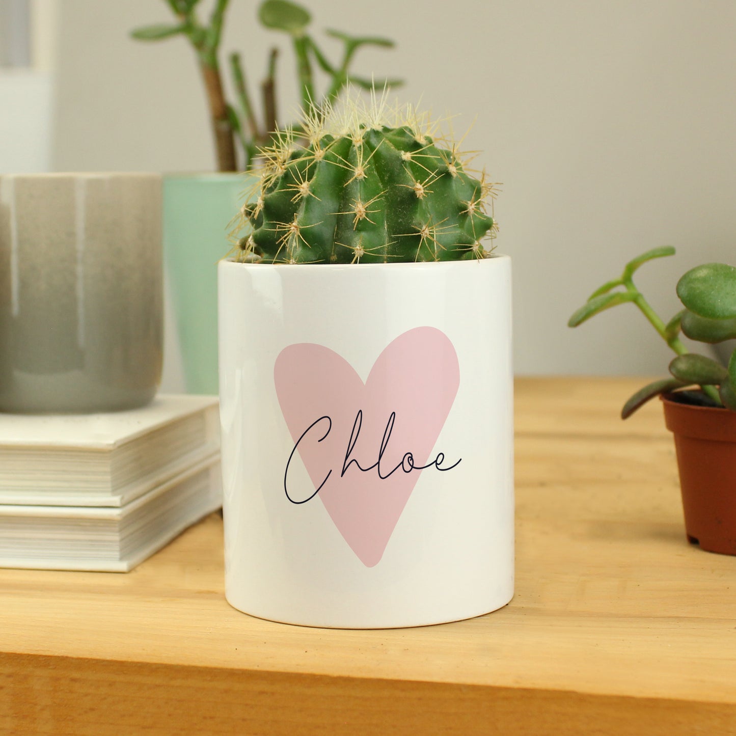 Personalised Pink Heart Ceramic Storage Pot - MK&JD Gifts