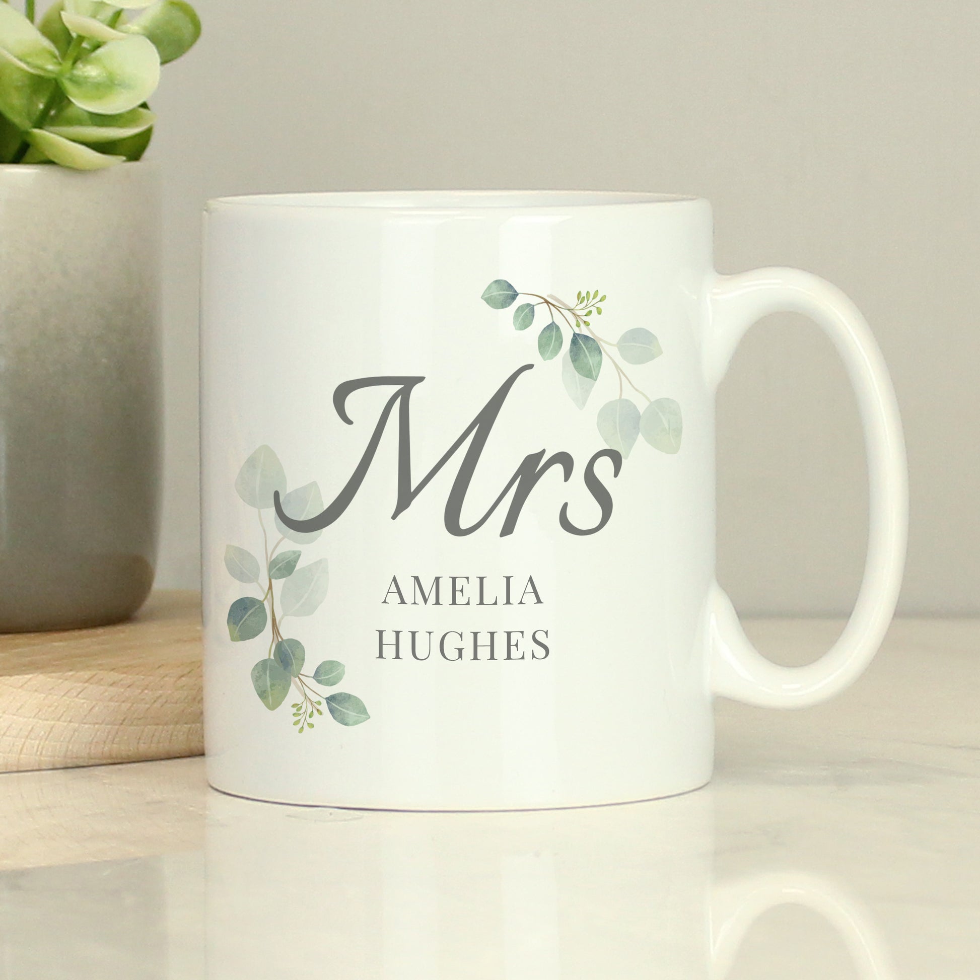 Personalised Botanical Mrs Mug - MK&JD Gifts