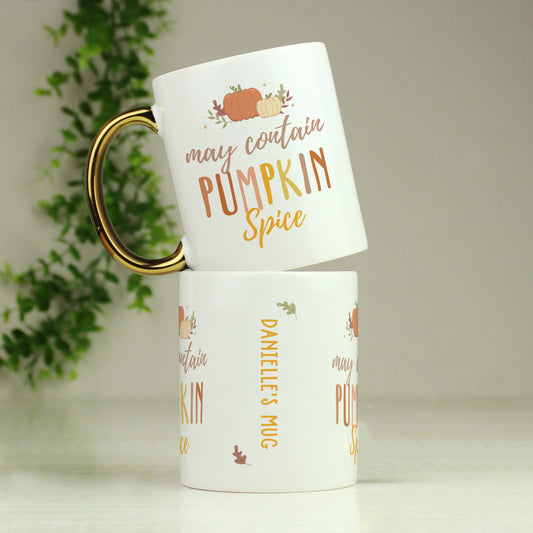 Personalised Pumpkin Spice Gold Handle Mug - MK&JD Gifts
