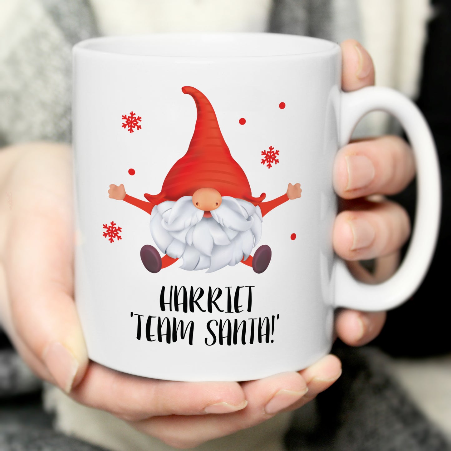Personalised Red Gonk Christmas Mug - MK&JD Gifts