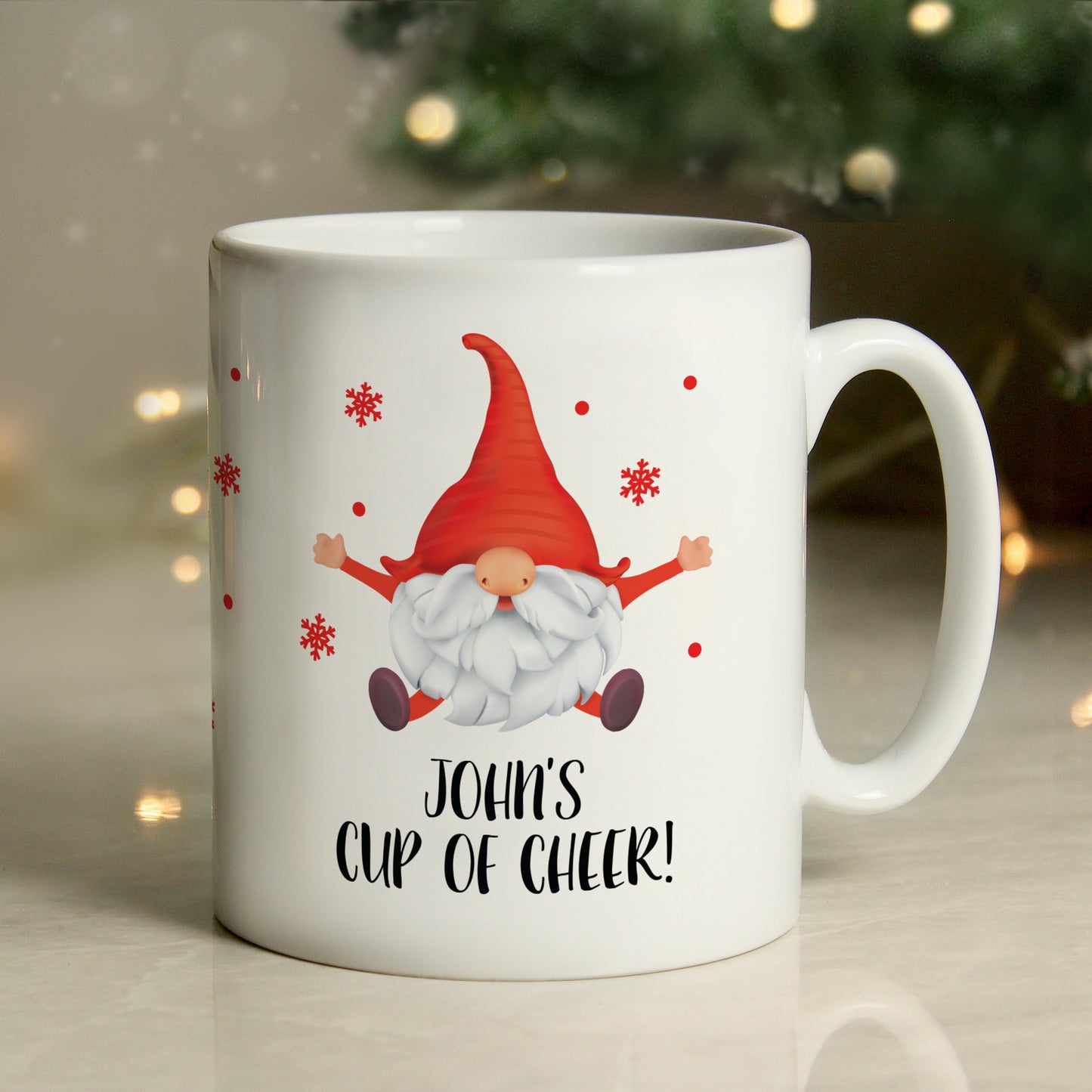 Personalised Red Gonk Christmas Mug - MK&JD Gifts